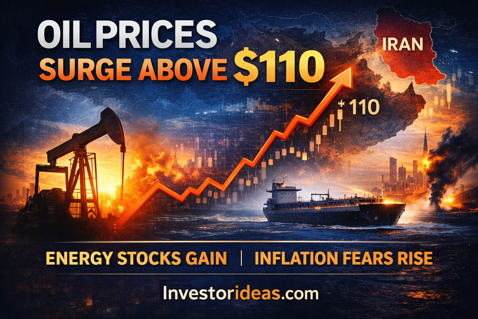 Oil Prices Surge Above $110 as Iran War Drives Energy Stocks and Inflation Fears